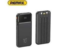 Išorinė baterija (Powerbank) REMAX RPP-683 10000mAh 2.1A su įmontuotu kabeliu ir ekranu, juoda