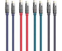 Greito įkrovimo kabelis REMAX RC-C055 100W cinko lydinio su apšvietimu USB-C į USB-C: Spalva - Violetinė