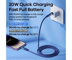 Greito įkrovimo kabelis REMAX RC-C031 20W PD su skaitmeniniu ekranu USB-C į Lightning: Spalva - Raudona