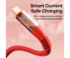 Greito įkrovimo kabelis REMAX RC-C030 66W su skaitmeniniu ekranu USB-A į USB-C: Spalva - Raudona