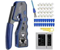 RJ45 užspaudimo replių rinkinys FIT2 2KT-61T05 praleidžiamosioms jungtims, su testeriu
