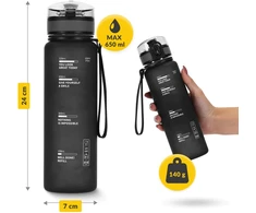 Sportinė gertuvė 4FIZJO 650 ml, tritanas, juoda
