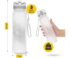 Sportinė gertuvė 4FIZJO 650 ml, tritanas, pilka