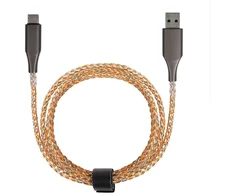 USB Type-C įkrovimo kabelis Livoo TEA298 su RGB apšvietimu, 15 W, 1 m, juodas