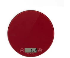 Virtuvinės svarstyklės Virtuvinės elektroninės svarstyklės Livoo DOM494R 5kg, stiklinė platforma, LCD ekranas, raudonos