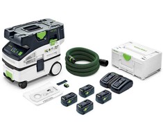 Akumuliatorinis dulkių siurblys Festool CLEANTEC CTLC MINI I-Plus; 18 V; 4x5,0 Ah akum.