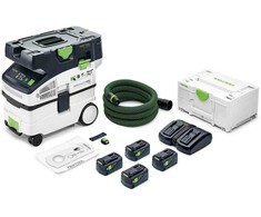 Akumuliatorinis dulkių siurblys Festool CLEANTEC CTLC MIDI I-Plus; 18 V; 4x5,0 Ah akum.