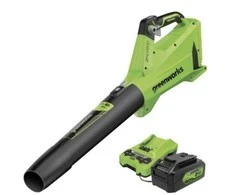 Akumuliatorinis lapų pūstuvas Greenworks BL24L411-01; 24 V; 1x4,0 Ah akum.