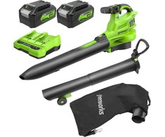 Akumuliatorinis lapų siurblys-pūstuvas Greenworks BL48L421-01; 2x24 V; 2x4,0 Ah akum.
