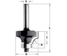 Apvalinimo freza CMT Contractor K938-187; R=3; S=8; D=18,7 mm; su guoliu