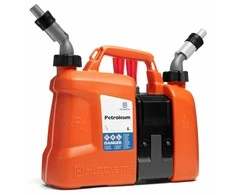 Bakelis kurui laikyti Husqvarna Combi; (5 l) + tepimo alyvos bakelis (2,5 l)