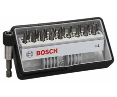 Grąžtas Bosch Sukimo antgalių kompl. Extra Hard; PH; PZ; T; 18 vnt. + laikiklis