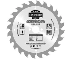 Pjovimo diskas medienai CMT Contractor; 165x1,7x20; Z24; 15°°