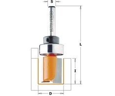 Tiesi pirštinė freza CMT; S=6 mm; D=19 mm; su guoliu