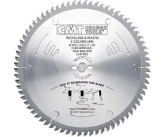 Pjovimo diskas plastikui CMT 222; 250x2,8x30; Z80; -3°
