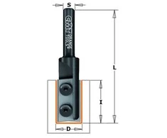 Tiesi pirštinė freza CMT; S=1/2''; D=16 mm