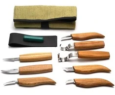 Drožinėjimo rinkinys BeaverCraft S08; 10 vnt.; šaukštų ir kitų medienos gaminių drožinėjimui