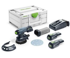 Ekscentrinis šlifuoklis Festool ETSC 125 3,0 I-Plus; 18 V; 2x3,0 Ah akum.