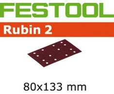 Festool Šlif. popierius vibro šlifuokliui; Rubin2; 80x133 mm; P80; 50vnt