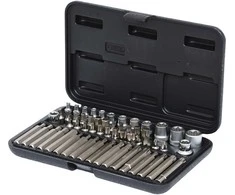 Galvučių ir antgalių komplektas Torx 1/4",3/8",1/2" 57vnt, KS Tools