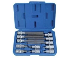 Galvučių komplektas su Hex antgaliais SATRA S-SH1212L; 1/2''; 12 vnt.
