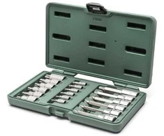 Galvučių su antgaliais rinkinys Sata S09052; 1/4''+1/2''; 18 vnt.