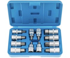 Galvučių su antgaliais rinkinys SATRA S-SH1212; 1/2''; 5-22 mm; 12 vnt.