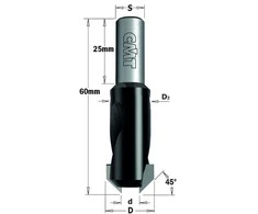 Grąžtas Kūginis gilintuvas su lygiagrečiu koteliu CMT 521.516.12; S=10 mm; D=16 mm