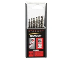 Grąžtų komplektas metalui Diager 719C; 1,5-6,5 mm; 13 vnt.