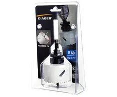 Gręžimo karūna Diager Bi-Metal; 68 mm; + adapteris