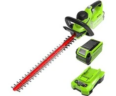 Gyvatvorių žirklės Greenworks G40HT61K2; 40 V; 1x2,0 Ah; 61 cm ilgio; akumuliatorinės