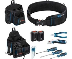Bosch įrankių juosta ir rankinių įrankių rinkinys