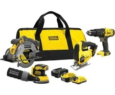 Įrankių rinkinys Stanley SFMCK412MDS-QW (SFMCD711+SFMCS500+SFMCS600+SFMCW220); 18V; 1x2,0/4,0 Ah akum.