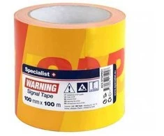 SPECIALIST+ juosta „STOP“, 100 mm x 100 m, raudona/geltona