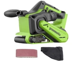 Juostinis šlifuoklis Greenworks GD24BELSND; 24 V (be akumuliatoriaus ir pakrovėjo)