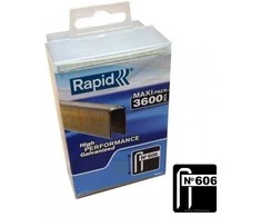 606/18 RAPID 3.6M PP Box Kabės 18mm 3600vnt Kabiamušiams R606, PBS121