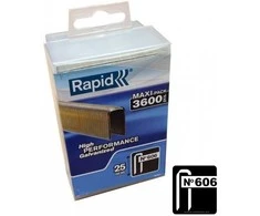 Kabės 606/25 3600vnt.6,0x1,1mm, juodos, plastikinė pak., Rapid