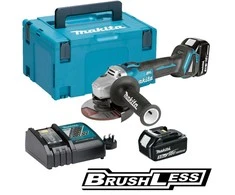 Makita DGA506RTJ Akumuliatorinis kampinis šlifuoklis, 18 V, ø125mm, 2X5,0Ah, 8500 min-1, MAKPACK