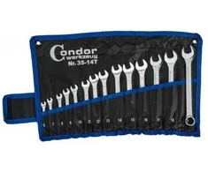 Kombinuotų veržliarakčių komplektas Condor Werkzeug C0035-14T; 6-19 mm; 14 vnt.
