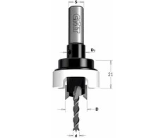 Medienos grąžtas su gilintuvu CMT 515.415.11A; S=10 mm; d=4 mm; D=15 mm