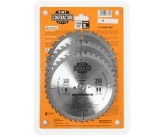 Pjovimo diskas medienai CMT Contractor; 160x2,2/1,4x20 mm; Z24/Z40/Z40; 15°; 3 vnt.