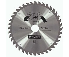 Tivoly Diskinis pjūklas medžiui 210x30x2.8/1.7mm, z40, 15°, (20mm adapteris)