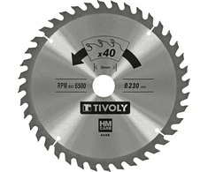 Tivoly Diskinis pjūklas medžiui 230x30x2.8/1.8mm, z40, 15°, (20mm adapteris)