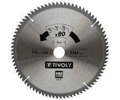 Tivoly Diskinis pjūklas kietmedžiui 254x30x3.0/2.0mm, z80, 3°