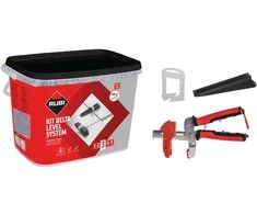 Plytelių nyveliavimo komplektas Rubi DELTA LEVEL SYSTEM; 3-12 mm; 1 mm; 100 vnt.