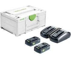 Priedų rinkinys Festool SYS 18V 2x4,0/TCL 6 DUO; 18 V; 2x4,0 Ah akum.