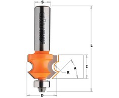 Profilinė griovelių freza CMT; S=12 mm; D=23,8 mm; R=4 mm; su guoliu