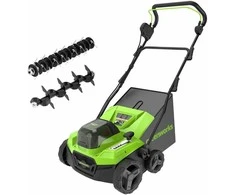 Skarifikatorius Greenworks GD24X2SC38II; 2x24 V (be akumuliatoriaus ir pakrovėjo)
