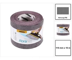 Šlifavimo tinklelio rulonas Mirka Abranet 545BY001803R; 115 mm x 10 m; P80