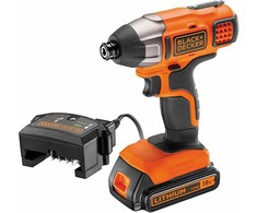Black &amp; Decker Juodas &amp; Decker Smūginis gręžtuvas-suktuvas Juodas &amp; Decker BDCIM18D1A-QW; 18 V; 1x2,0 Ah akum.